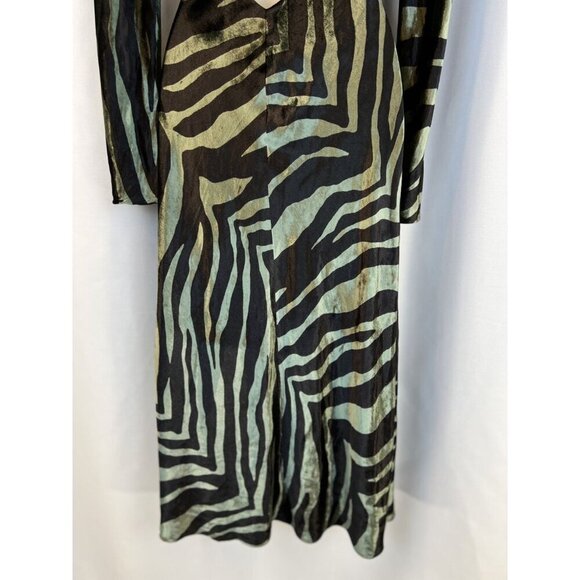 NWT Michelle Mason Velvet Zebra Cutout Backless Midi Dress $780 - Picture 9 of 16